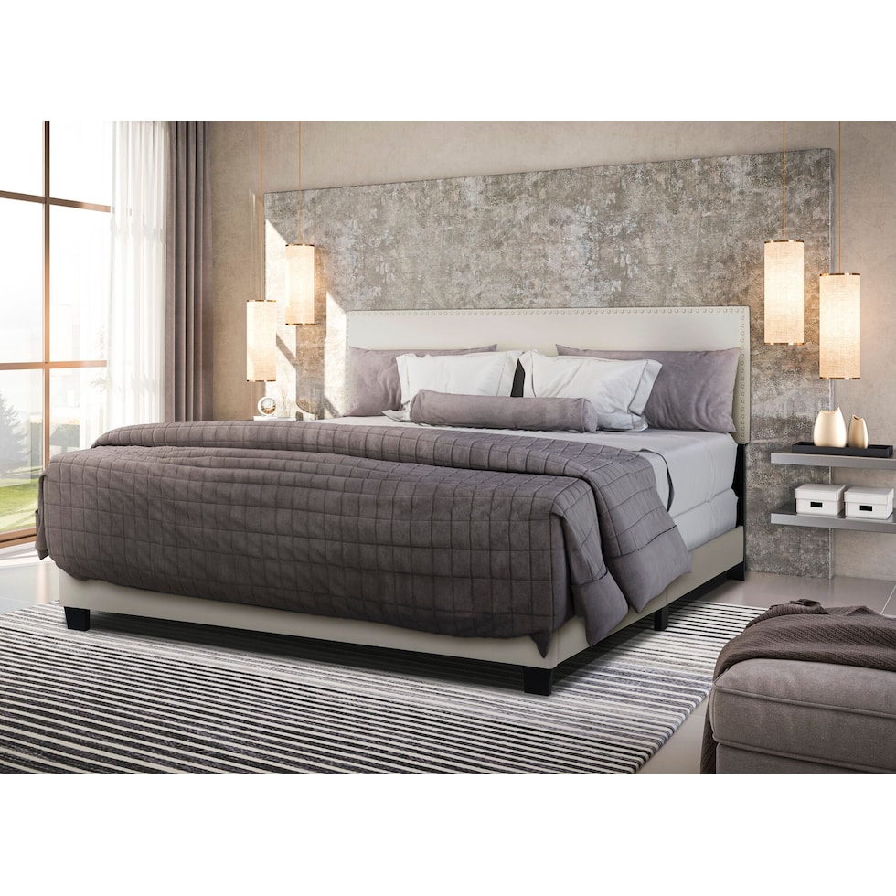 ariana gray queen upholstered bed   