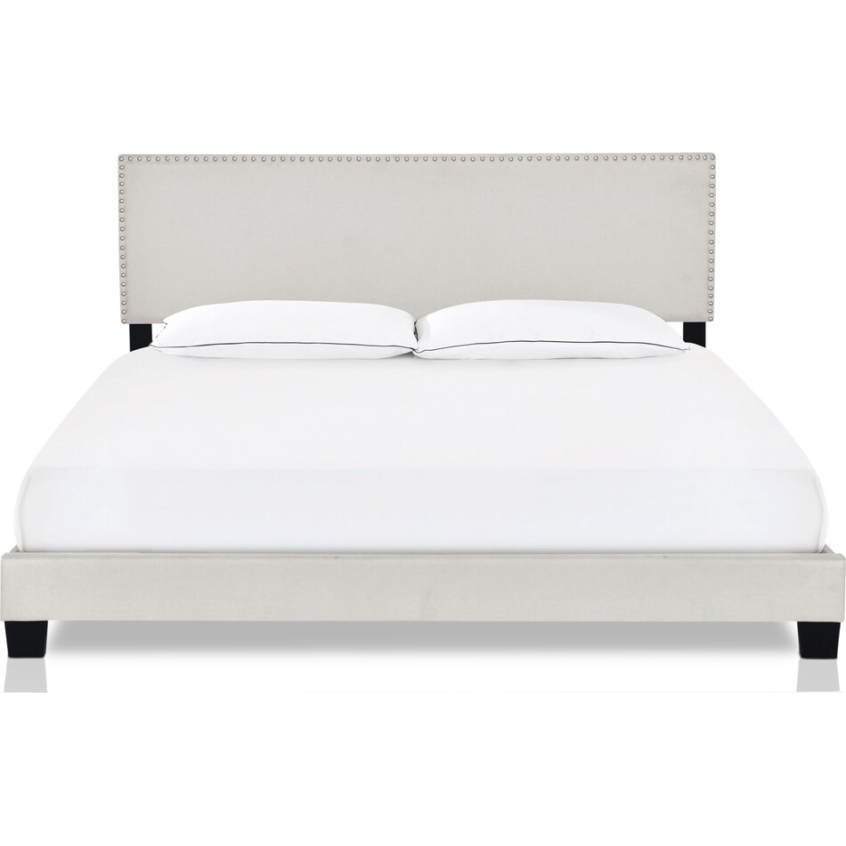 Ariana Upholstered Queen Bed - Light Gray | Value City Furniture