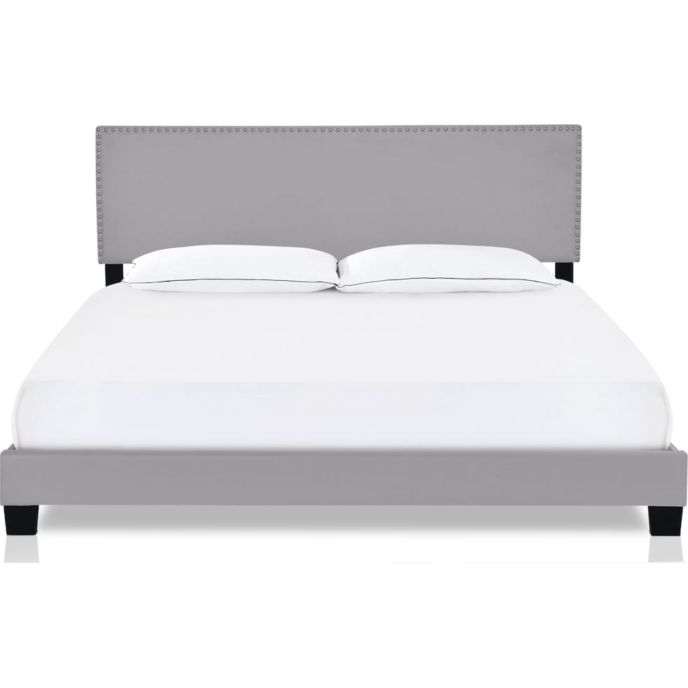 ariana gray queen upholstered bed   