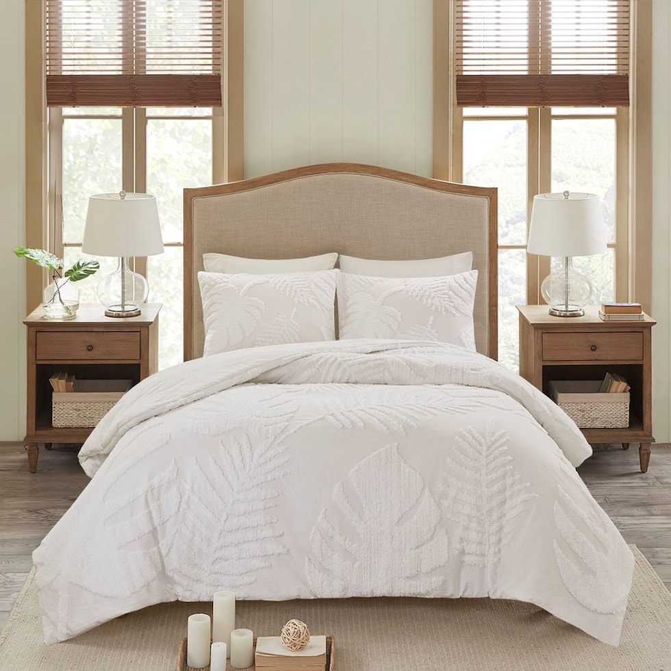 ariana white full queen bedding set   