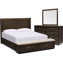 arielle bedroom dark brown  pc king bedroom   