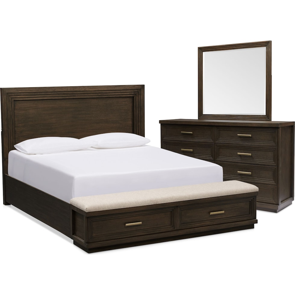 arielle bedroom dark brown  pc king bedroom   