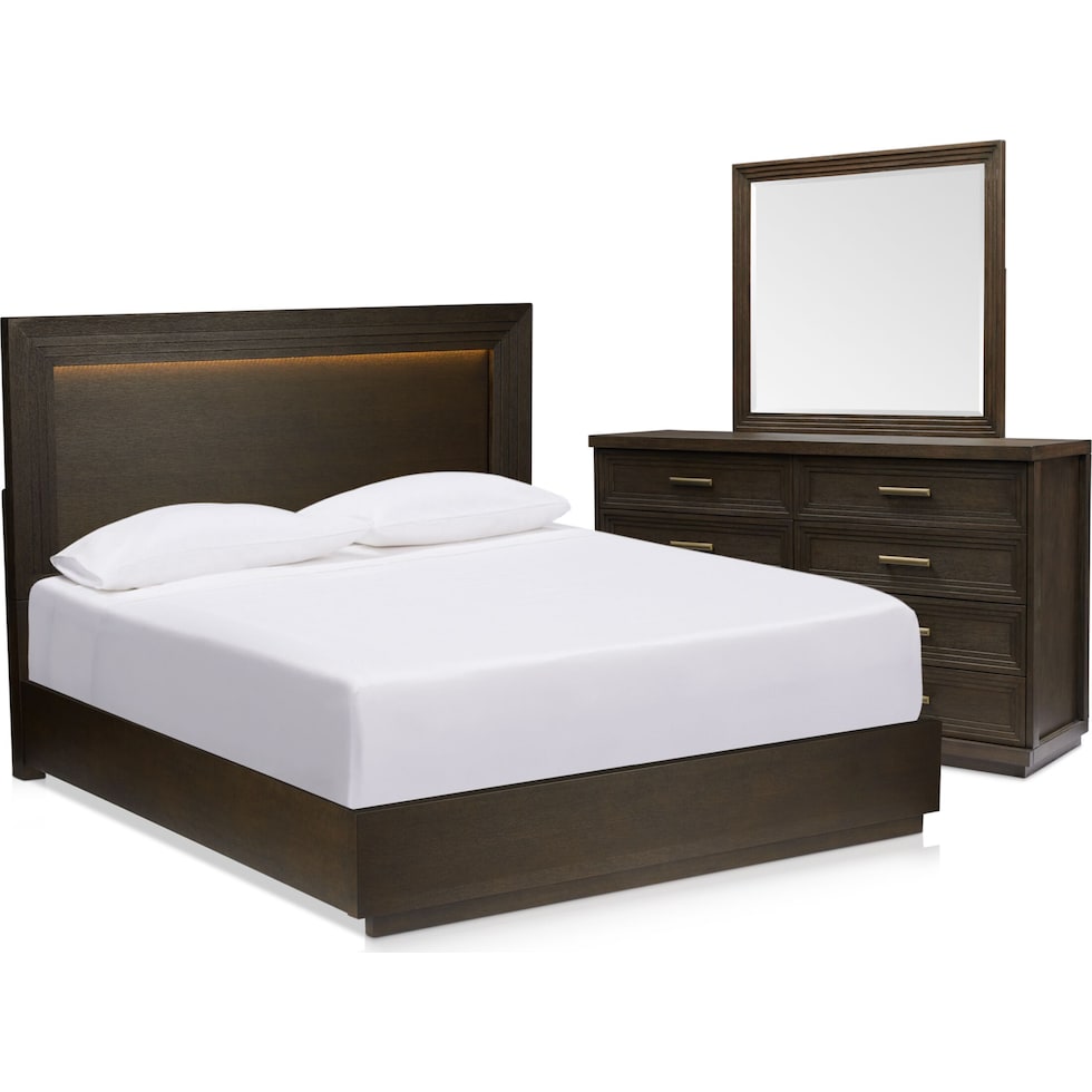 arielle bedroom dark brown  pc queen bedroom   