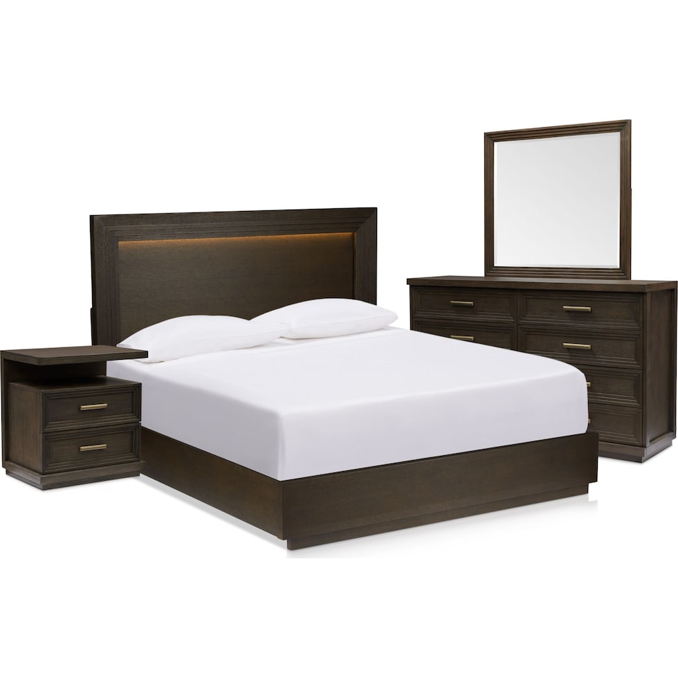 arielle bedroom dark brown  pc king bedroom   