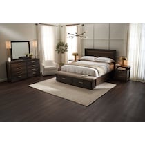 arielle bedroom dark brown  pc queen bedroom   