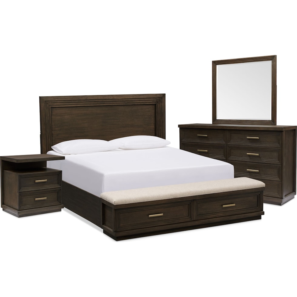 arielle bedroom dark brown  pc queen bedroom   