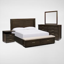 arielle bedroom dark brown  pc queen bedroom   