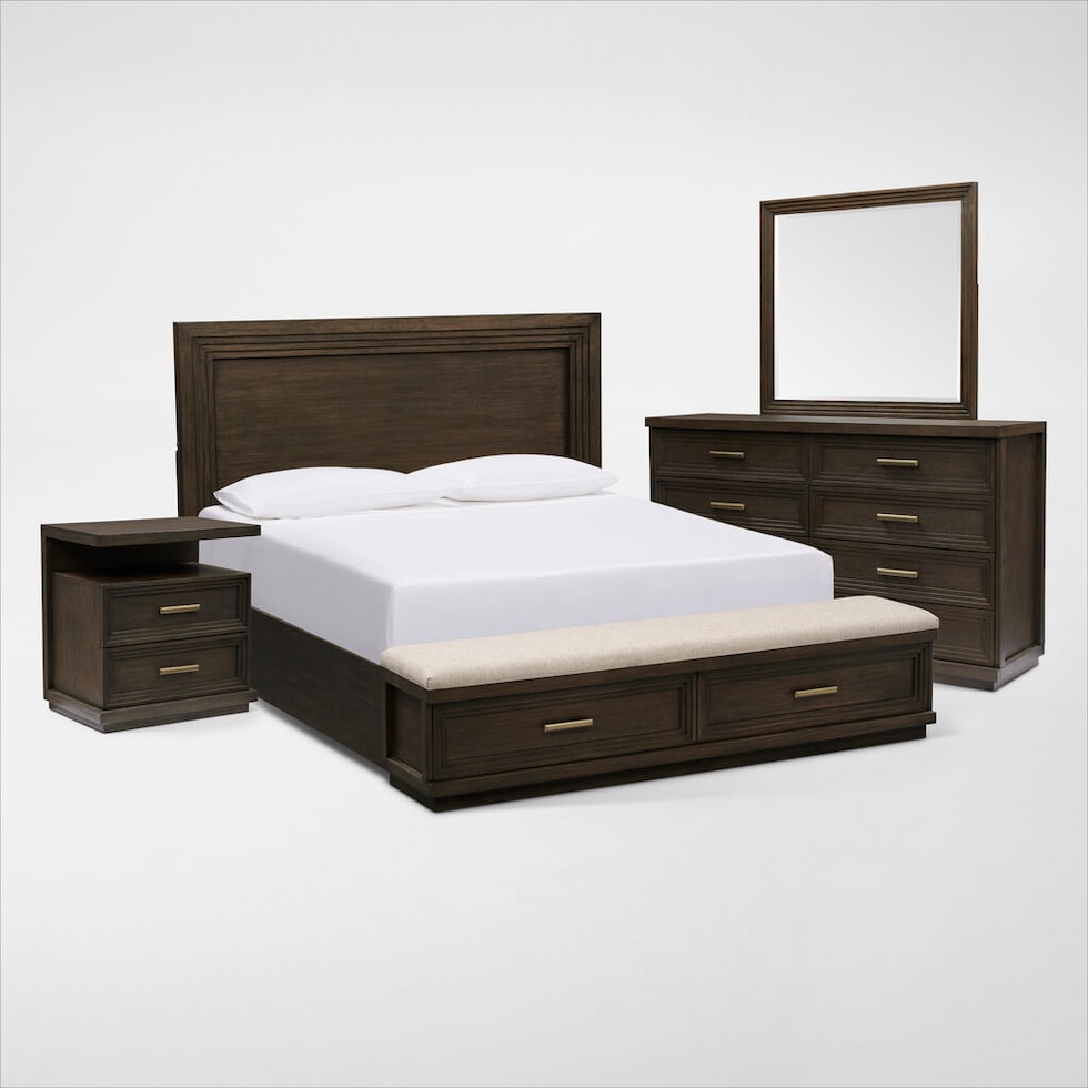 arielle bedroom dark brown  pc queen bedroom   
