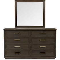 arielle bedroom dark brown dresser and mirror   