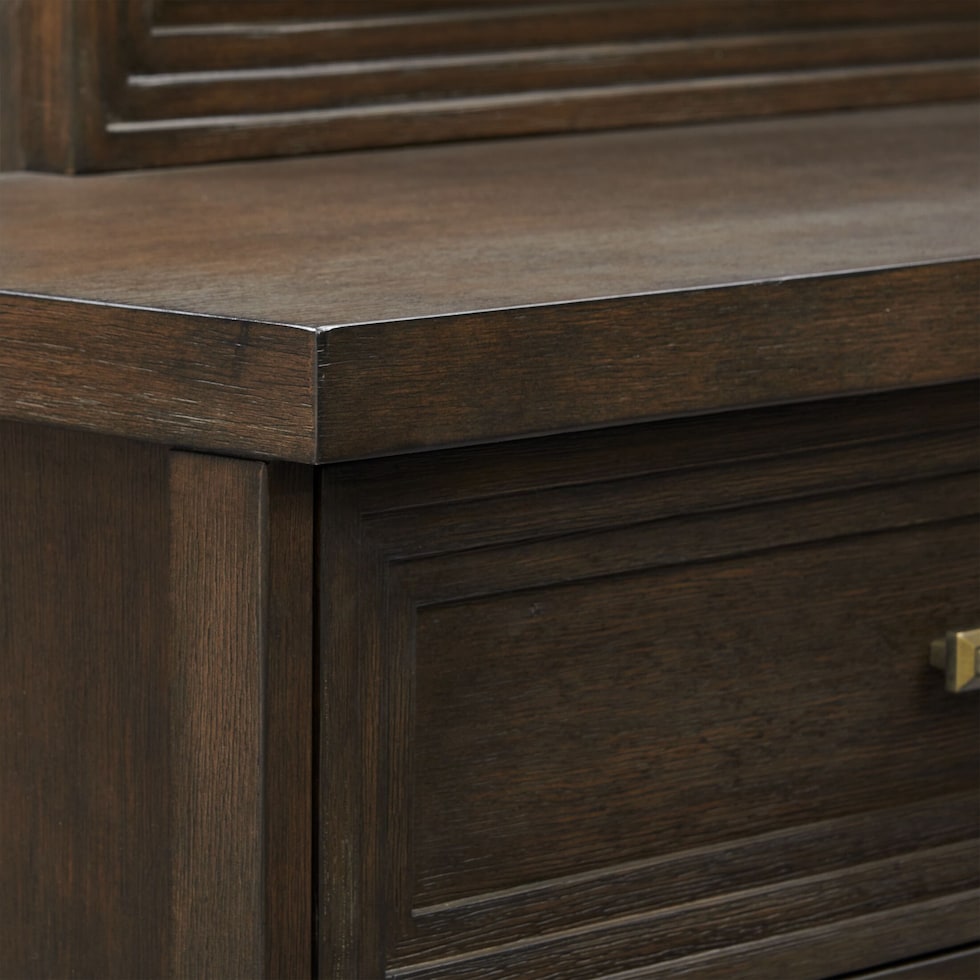 arielle bedroom dark brown dresser and mirror   