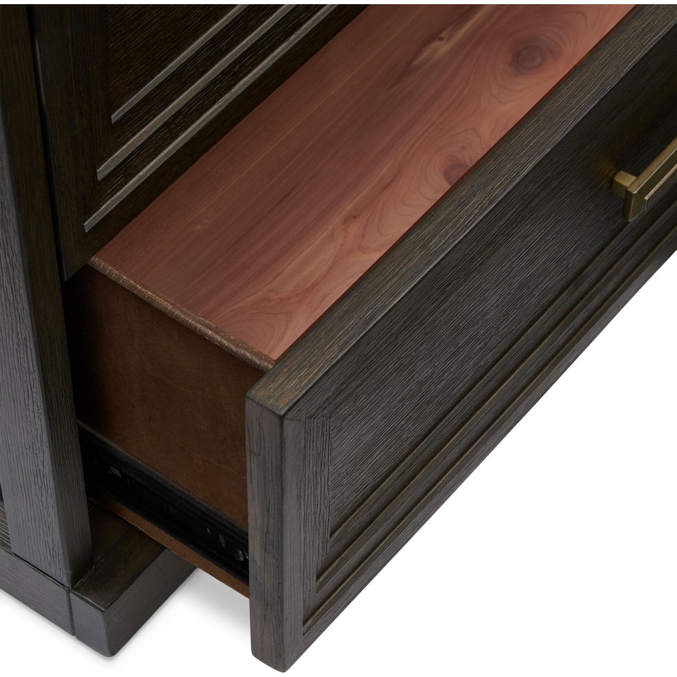 arielle bedroom dark brown dresser and mirror   