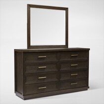 arielle bedroom dark brown dresser and mirror   