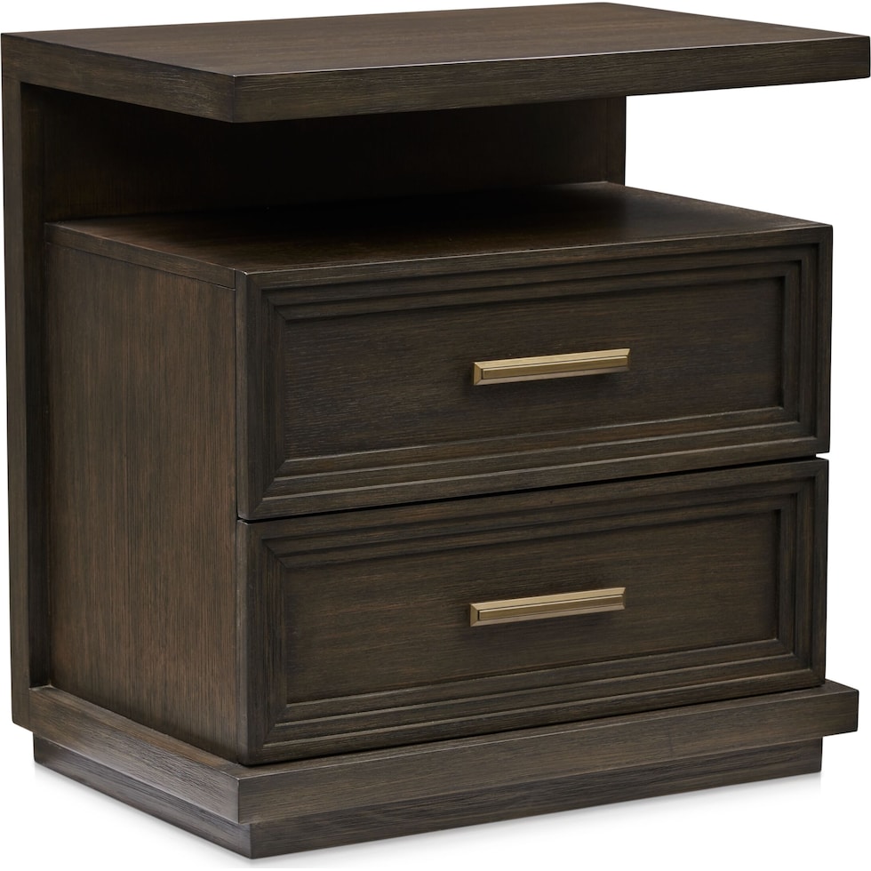 arielle bedroom dark brown nightstand   