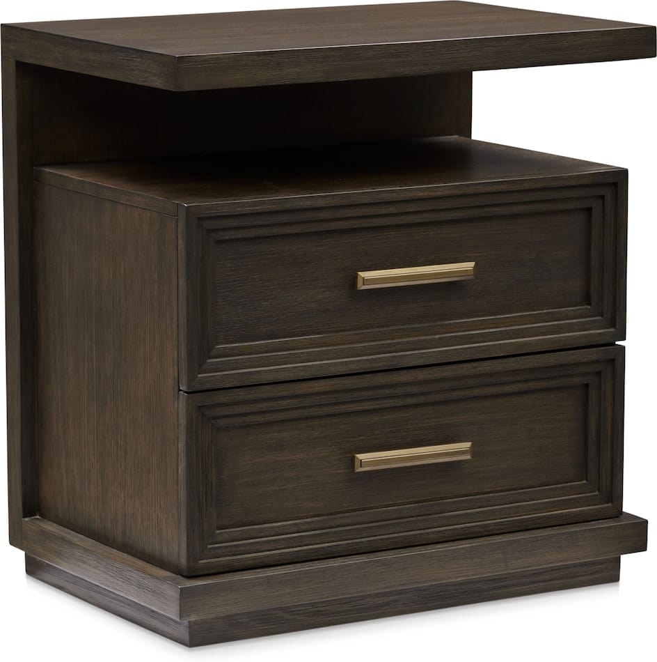 Arielle Nightstand with USB Charging with Light Tabacco Value City