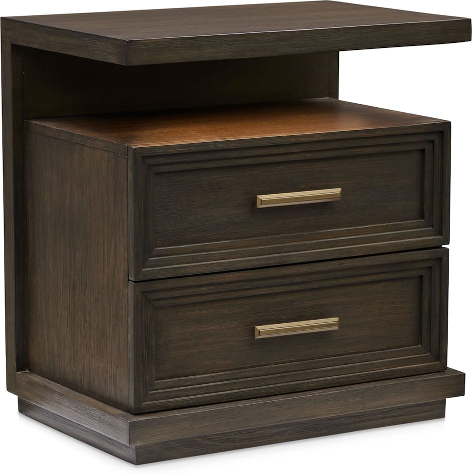 Arielle Nightstand with USB Charging with Light Tabacco Value City