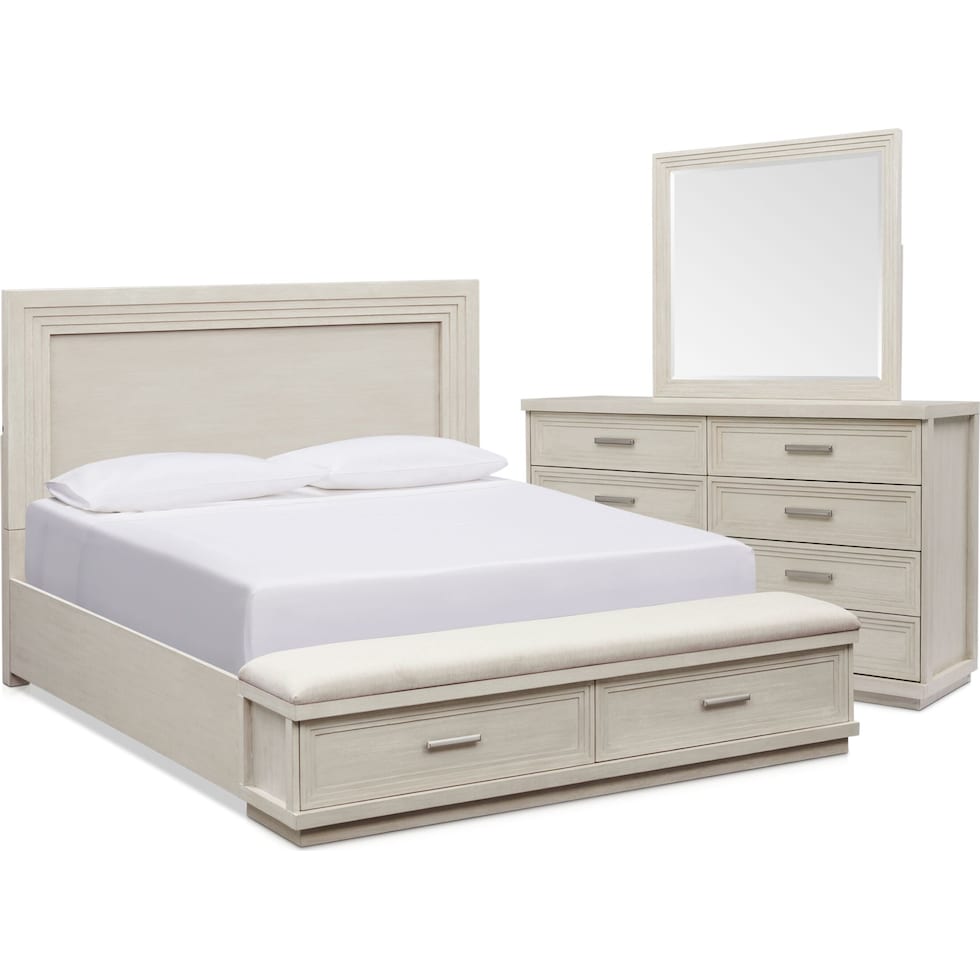 arielle bedroom white  pc king bedroom   