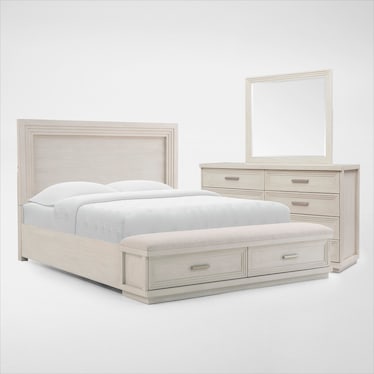 Arielle 5-Piece Bedroom Set with Storage Bed, Dresser and Mirror