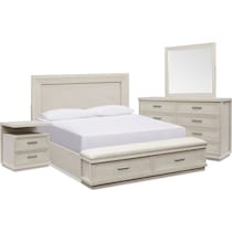 arielle bedroom white  pc queen storage bedroom   
