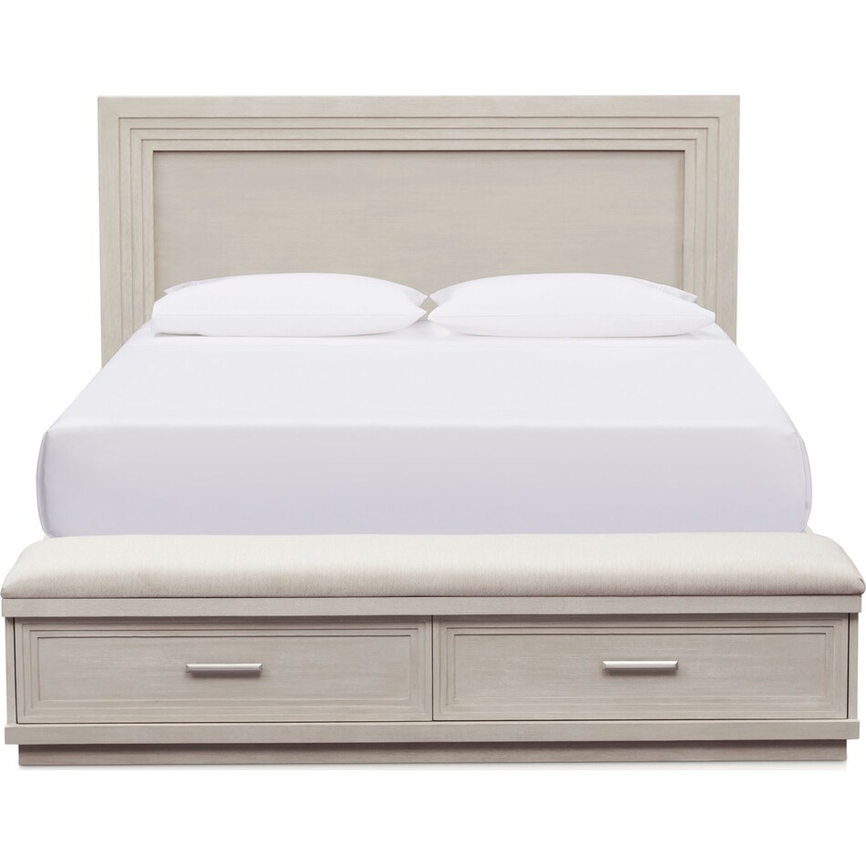 arielle bedroom white king storage bed   