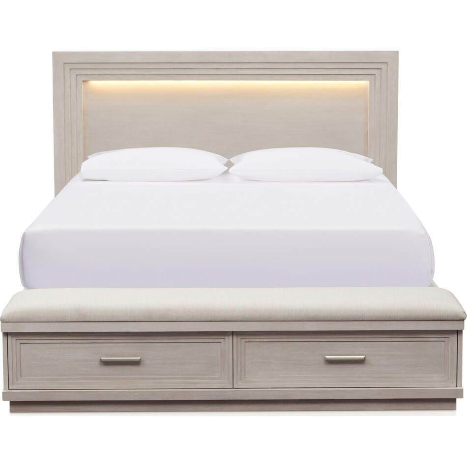 arielle bedroom white king storage bed   