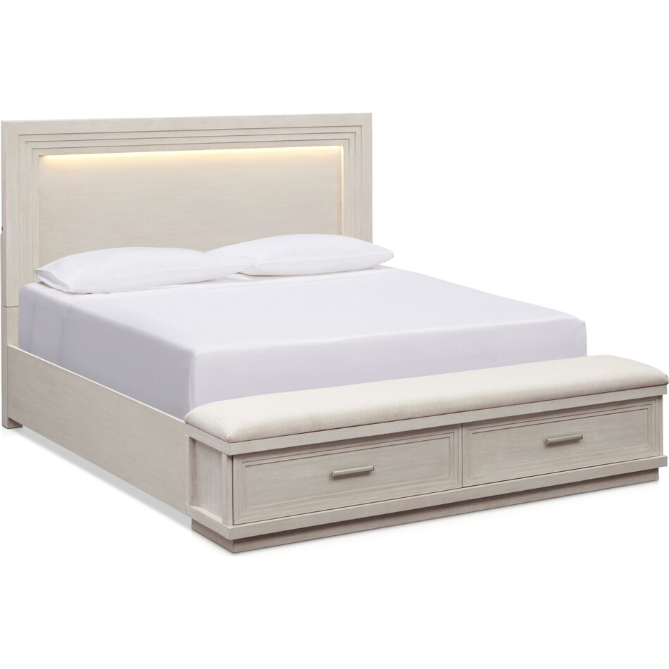 arielle bedroom white queen storage bed   