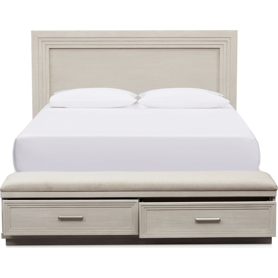 arielle bedroom white queen storage bed   