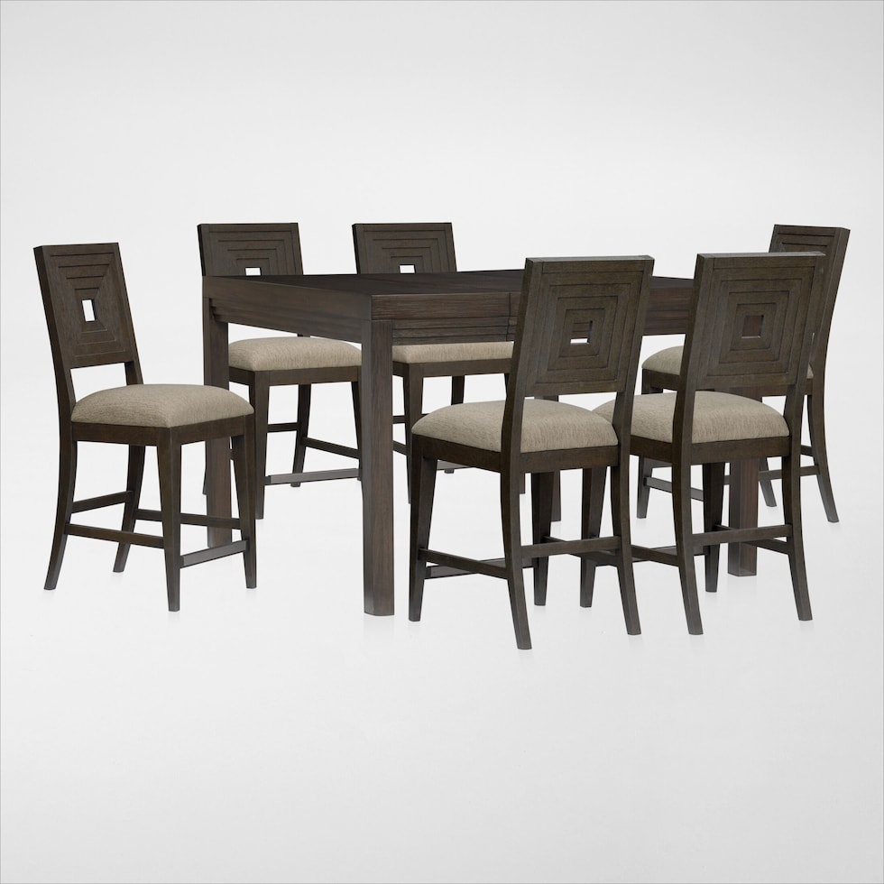 arielle dining dark brown  pc dining room web   