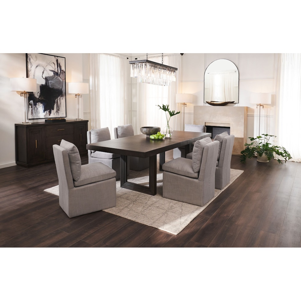 arielle dining dark brown dining table   