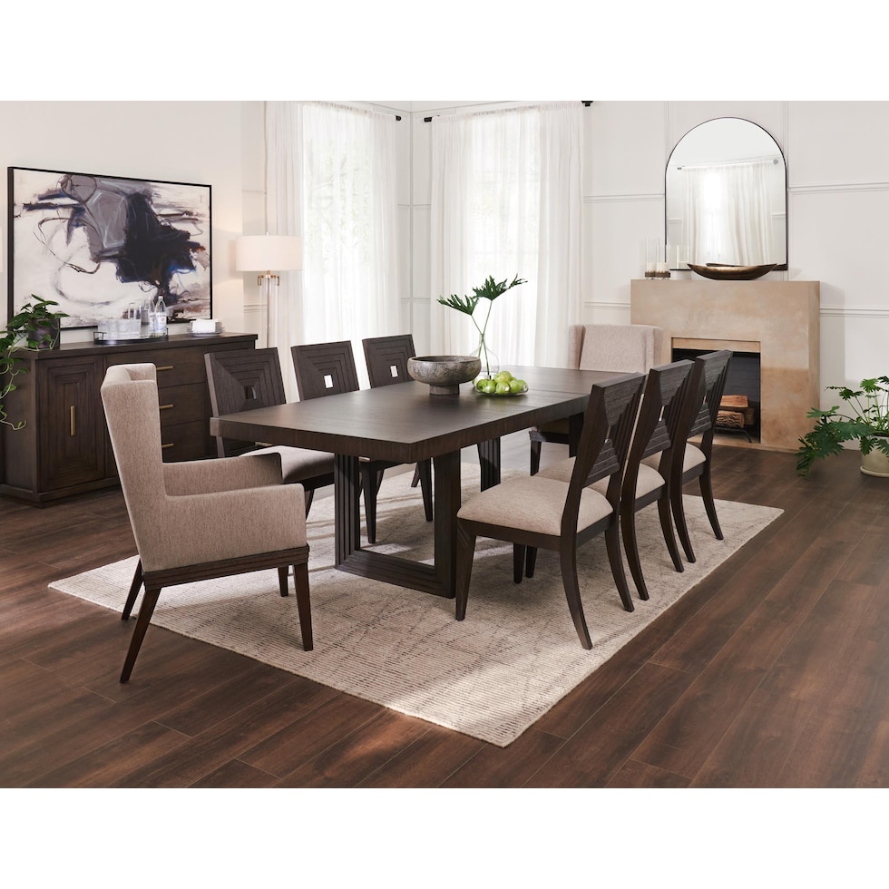 arielle dining dark brown dining table   