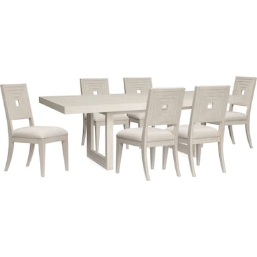 Arielle Extendable Dining Table and 6 Side Chairs