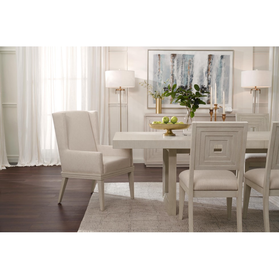 arielle dining white  pc dining room   