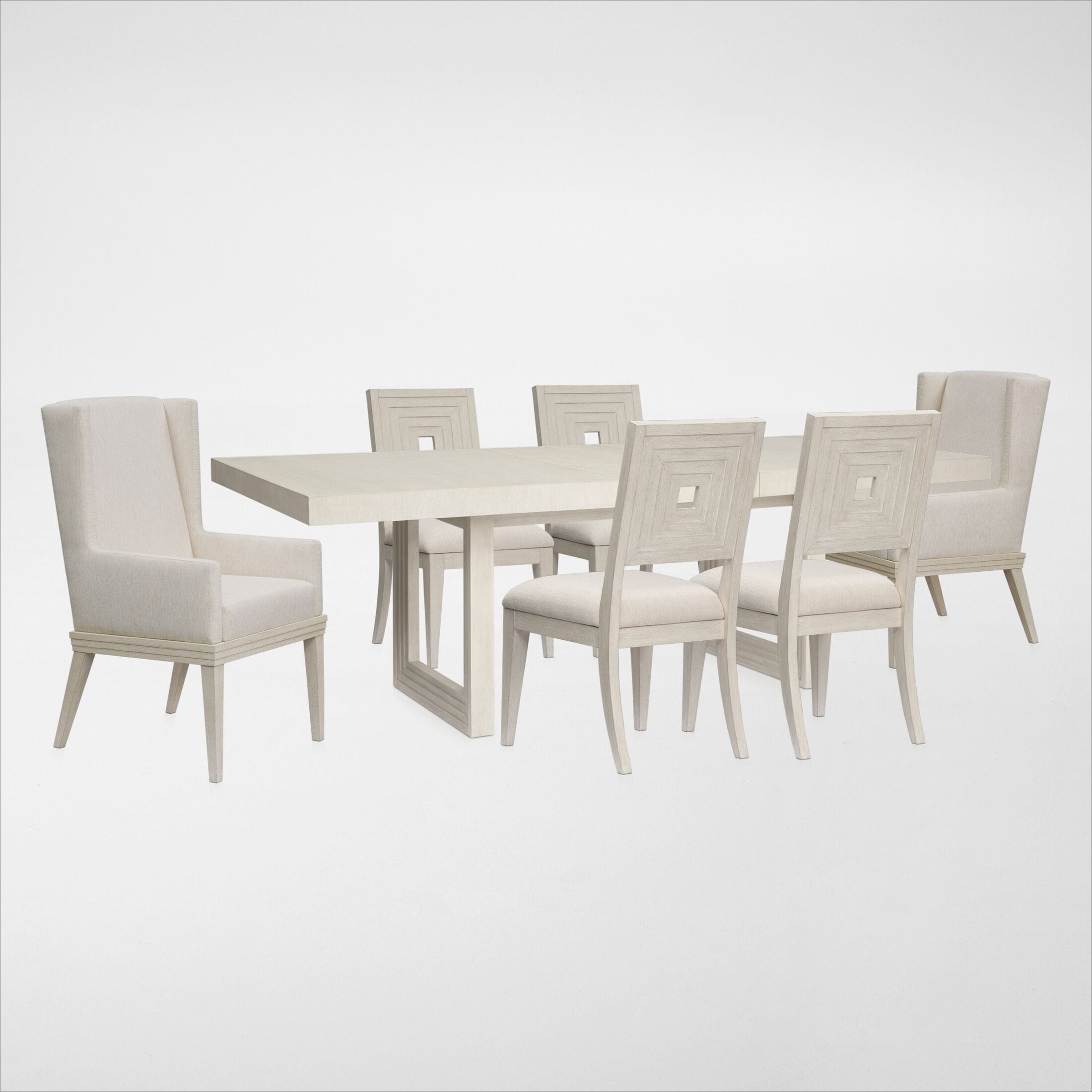 Arielle Extendable Dining Table, 4 Side Chairs and 2 Host