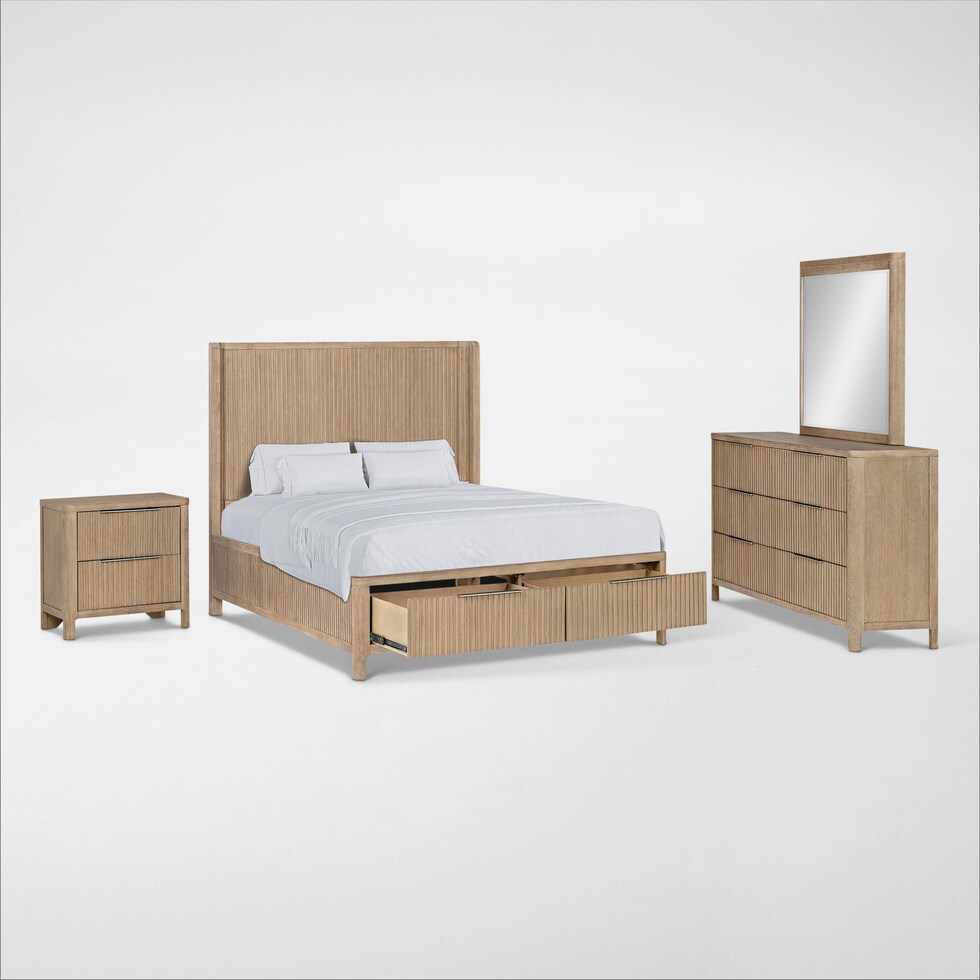 arlo light brown  pc king bedroom   