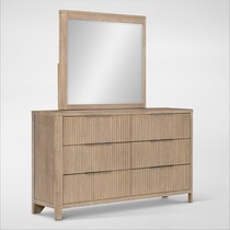 arlo light brown dresser and mirror   