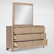 arlo light brown dresser and mirror   