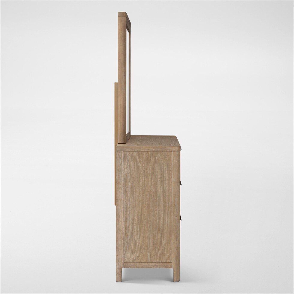 arlo light brown dresser and mirror   