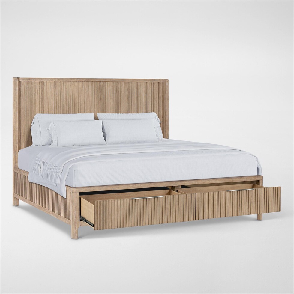 arlo light brown king bed   