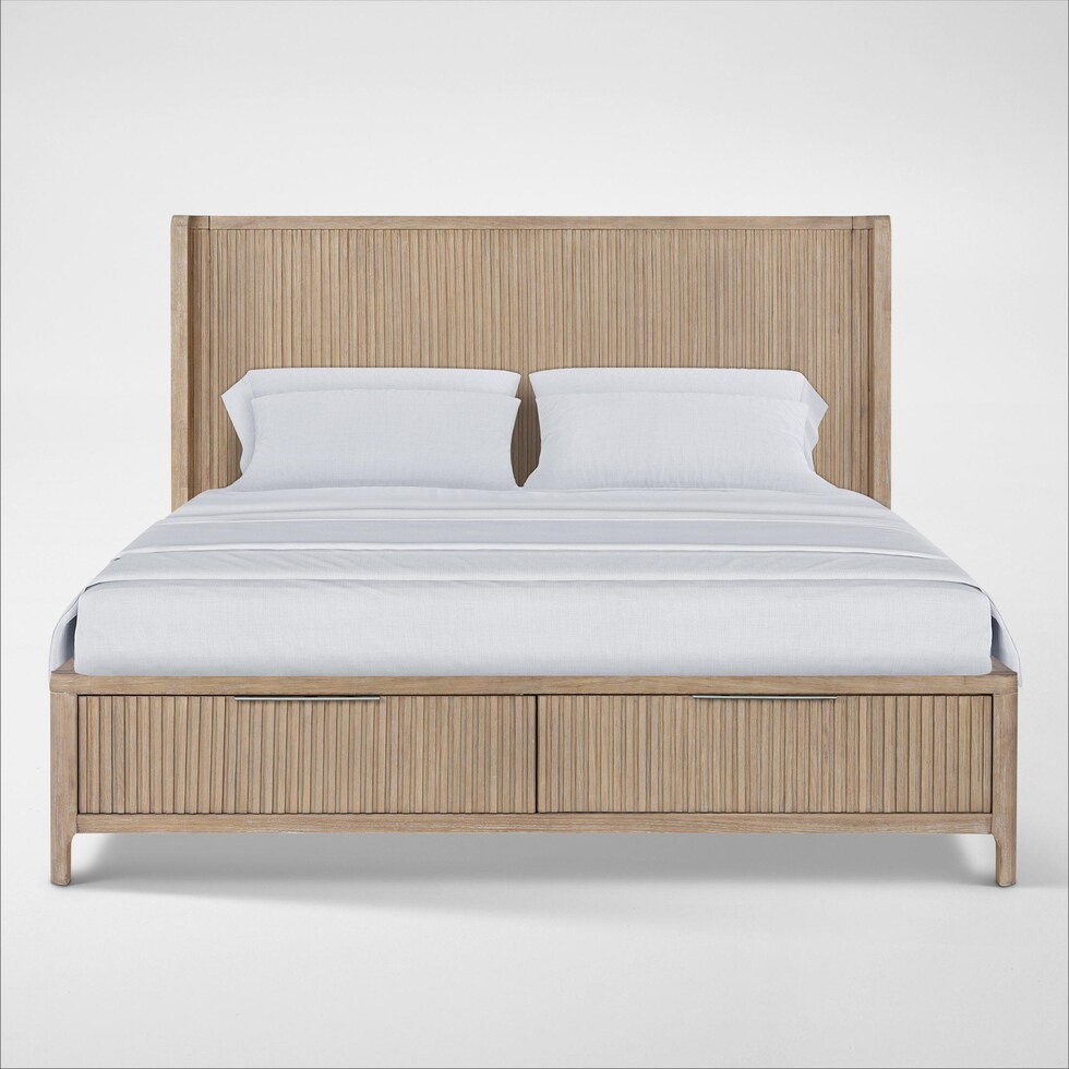 arlo light brown king bed   