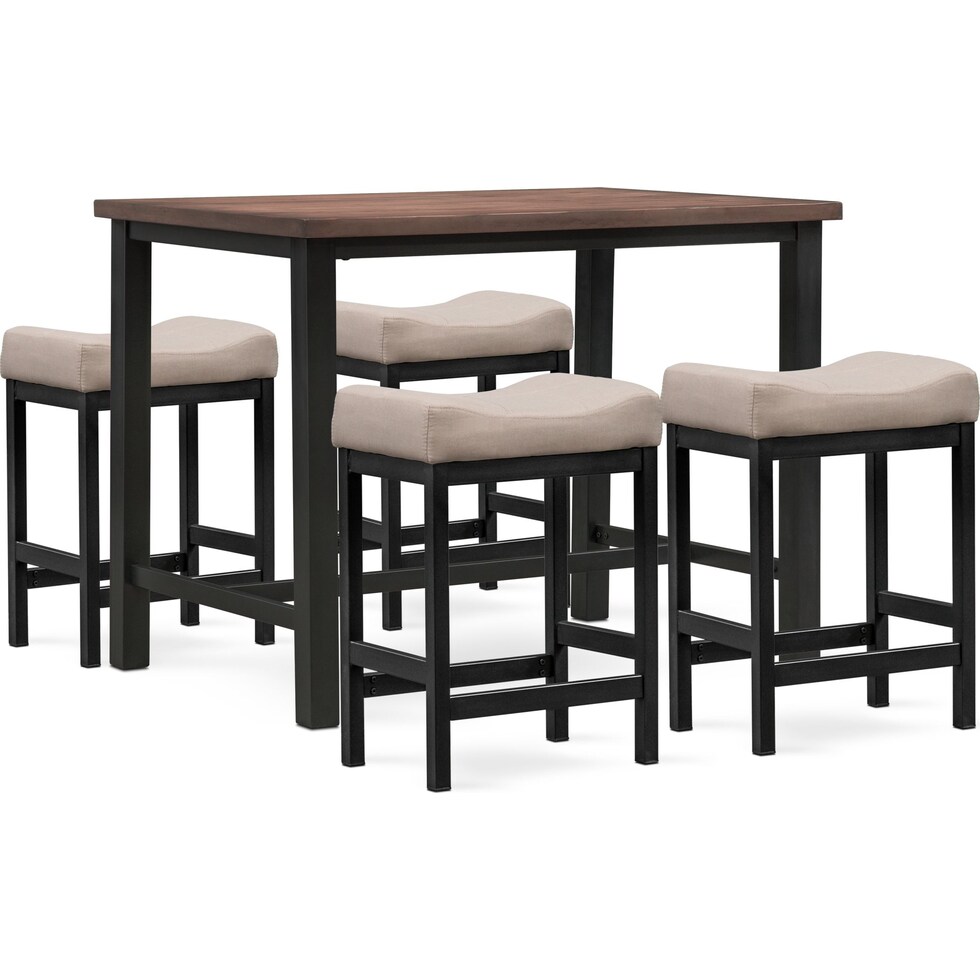 arlo rustic walnut  pc pub dinette   