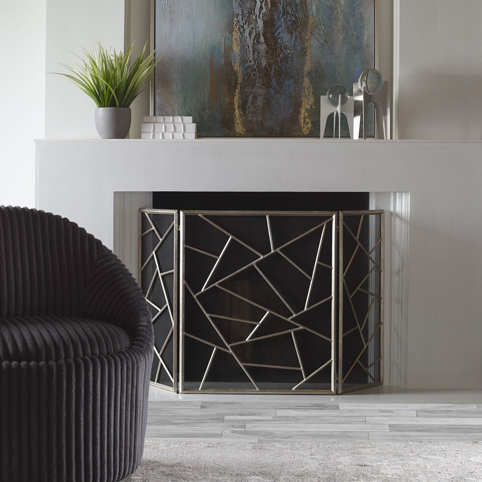 armino gray fireplace screen   