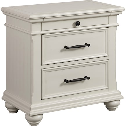 Arnit 3 Drawer Charging Nightstand - White