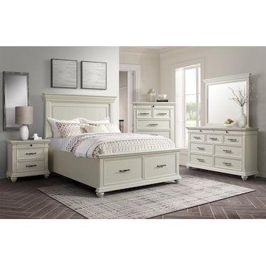Arnit Nightstand with USB Charging - White
