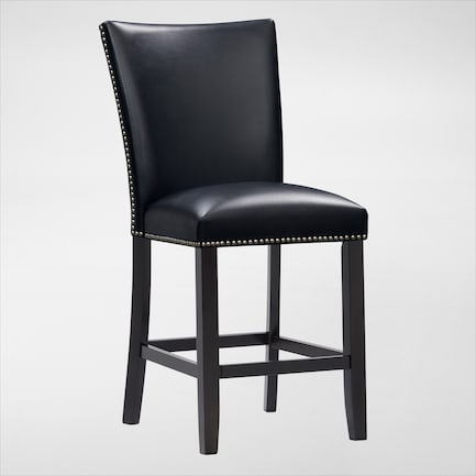 Artemis Counter-Height Upholstered Stool - Black