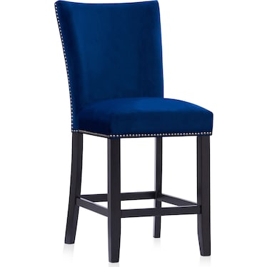 Artemis Counter-Height Upholstered Stool - Blue