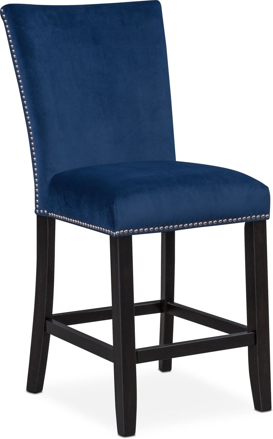 dark blue velvet bar stools