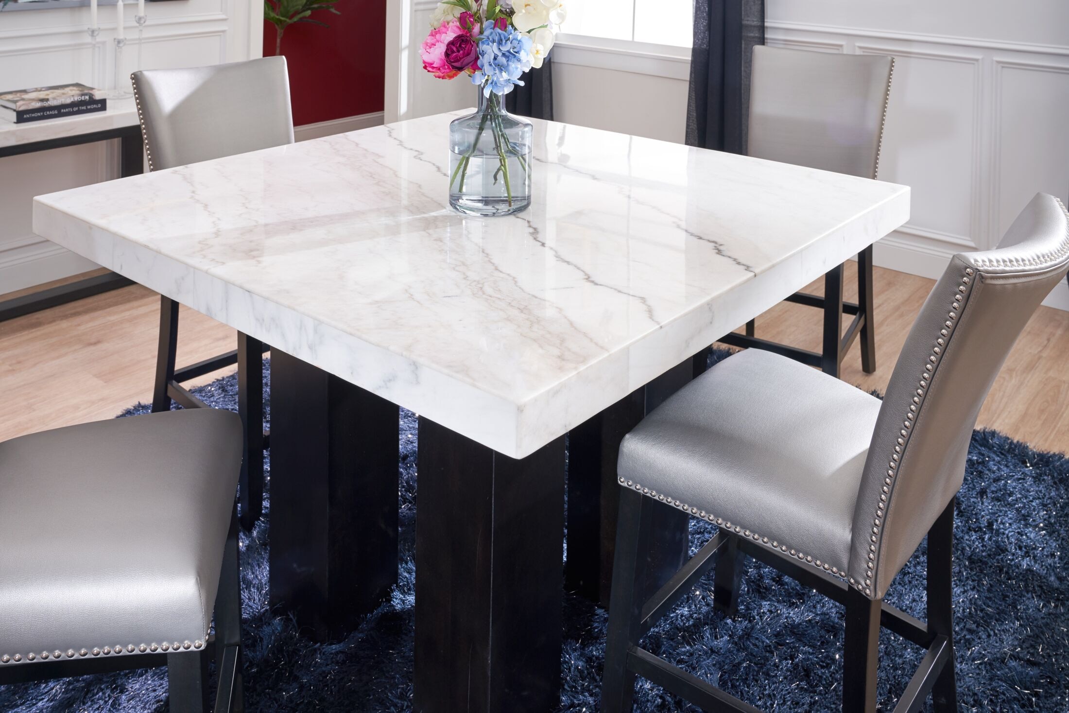 Wilber marble counter height dining table online alcott hill