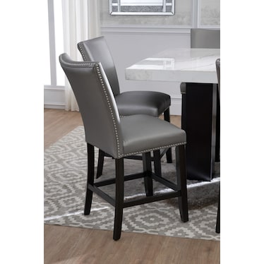 Artemis Counter-Height Upholstered Stool - Gray