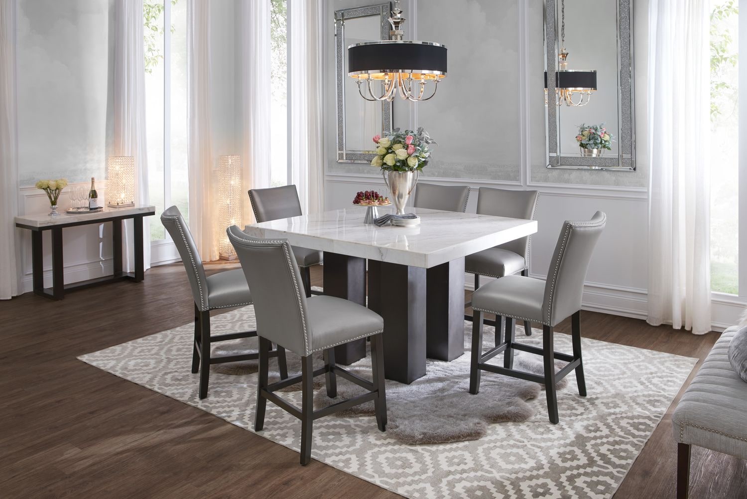 artemis marble dining table set