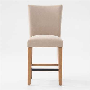 Artemis Counter-Height Upholstered Stool with Natural Legs