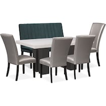 artemis gray and teal  pc dining room   